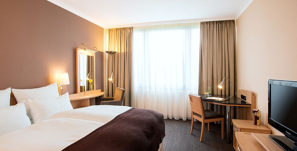 Hotel di lusso con una confortevole camera doppia nel centro di Berlino e vicino a tutte le attività.