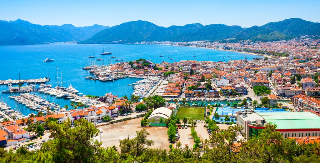 Beachfront hotel terrace