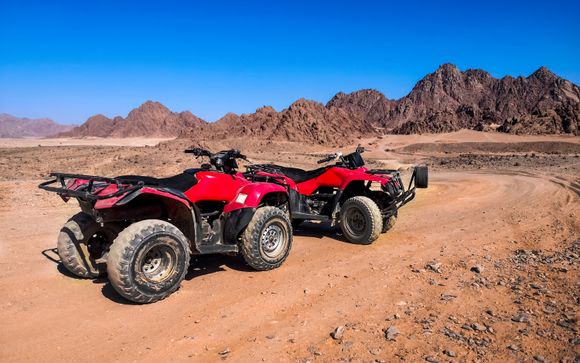 Motorata nel deserto in quad