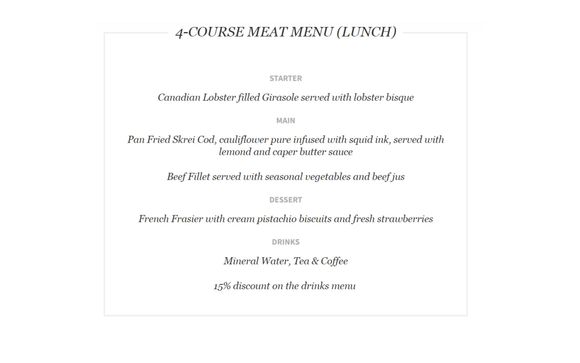 4-Course Lunch Menu Options