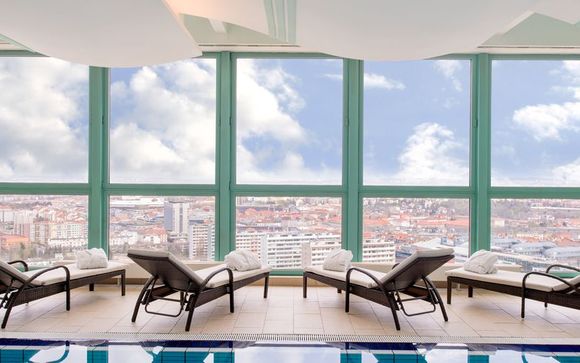 Panoramic City Views from Top Floor Spa